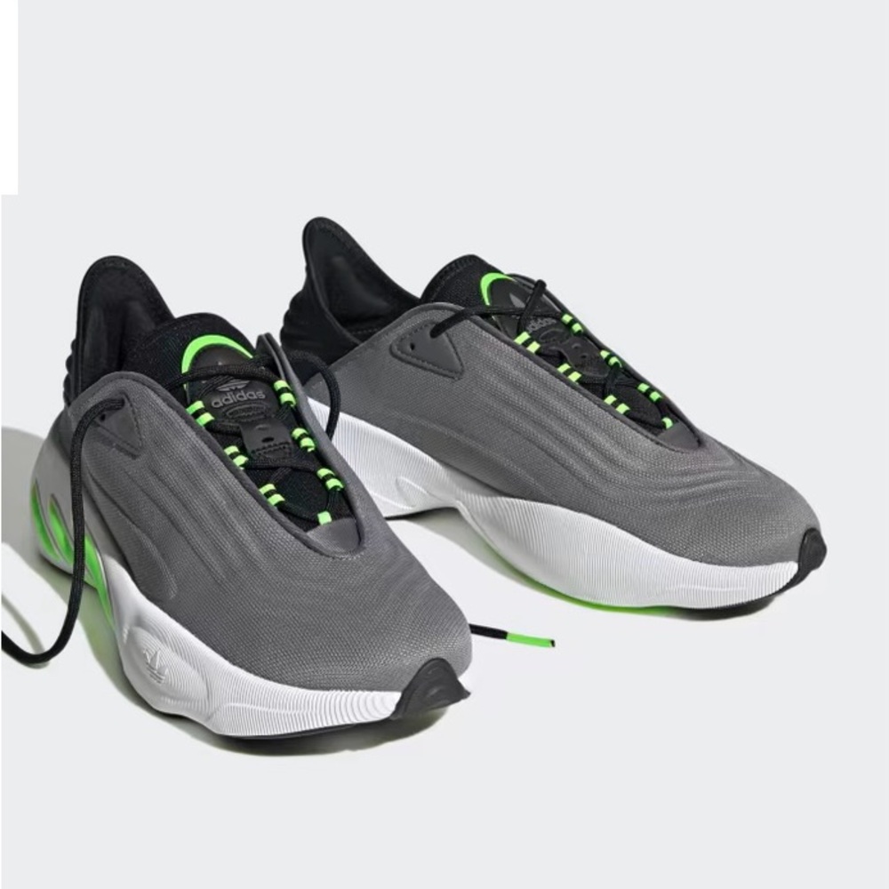 New Adidas adiFOM SLTN Grey / Solar Green sneakers - Picture 2 of 10